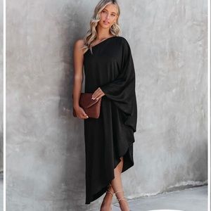 One shoulder flow dress!